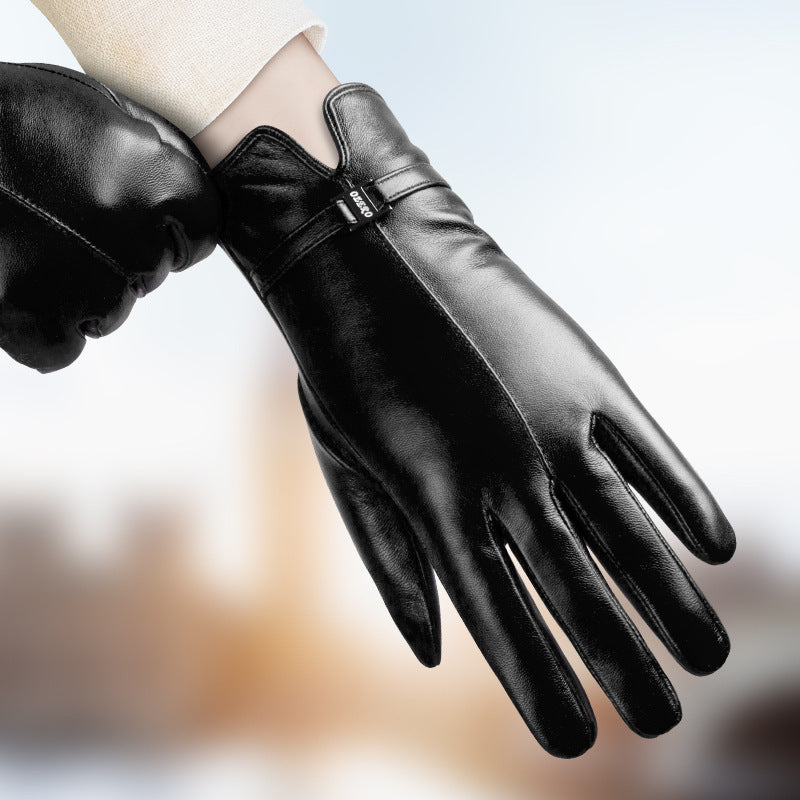 Gants tactiles en cuir
