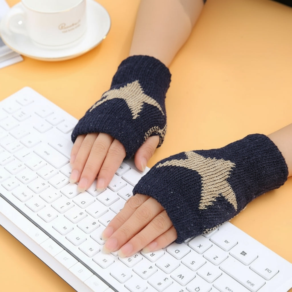 Mitaines étoiles en tricot