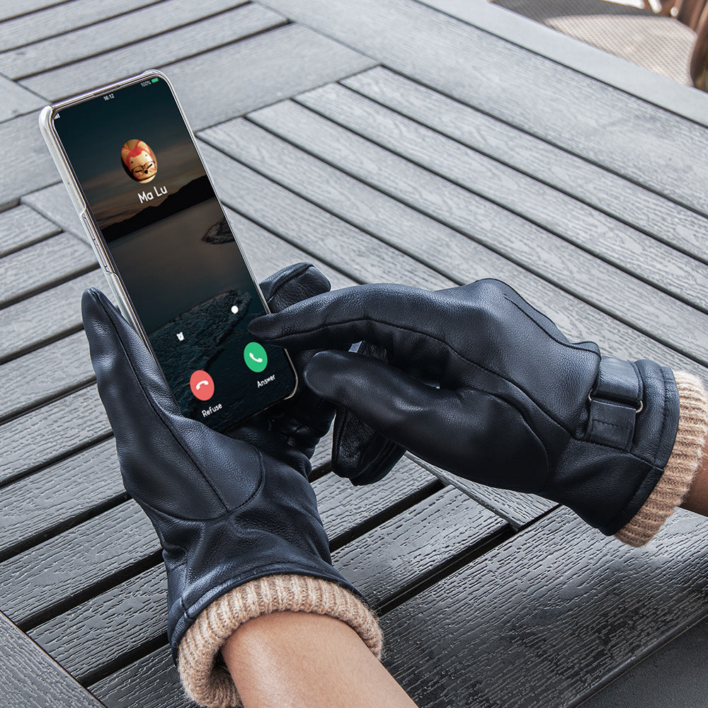 Gants rembourrés en cuir