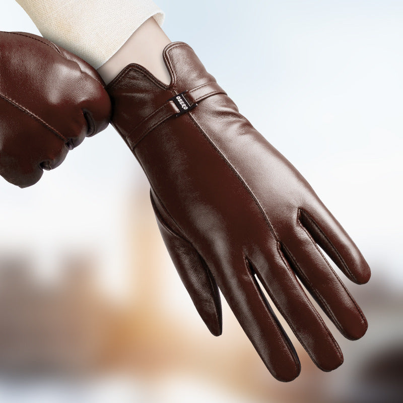 Gants tactiles en cuir
